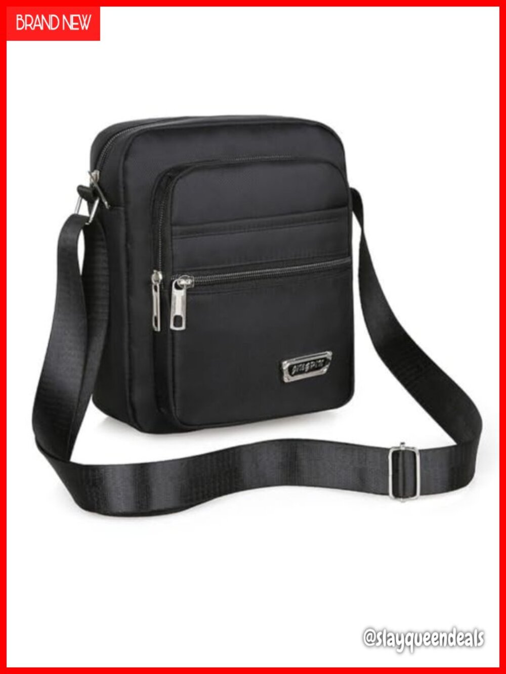 Unisex Crossbody Shoulder Bag Messenger Vertical Multi Pocket Lightweight Travel